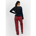 By Louise By Louise Ladies Pajama Set With Flannel Pajama Pants Dark Blue