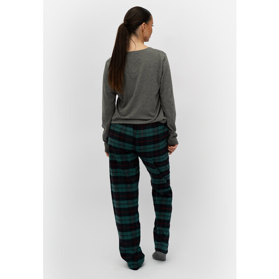 By Louise By Louise Ladies Pajama Set With Flannel Pajama Pants Gray