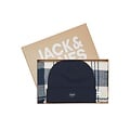 Jack & Jones Jack & Jones Heren Giftbox Muts + Sjaal Donkerblauw / Wit