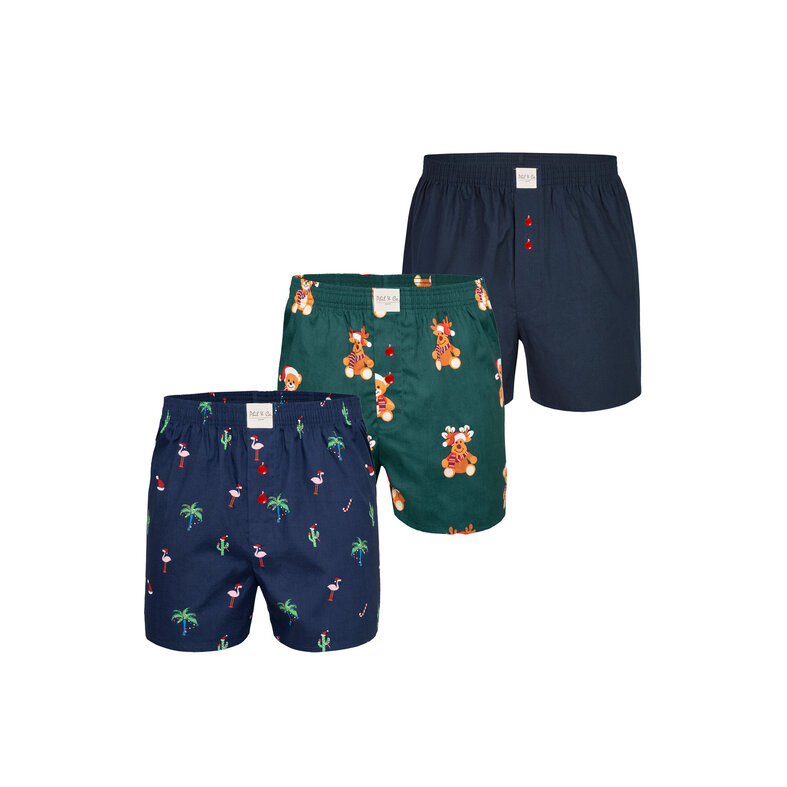 Phil & Co Phil & Co Heren Wijde Boxershorts Kerst Multipack 3-Pack