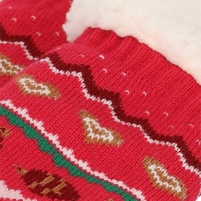 Apollo Dames Home Socks Kerst Huissokken Kerstsokken Rood
