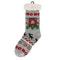 Apollo Dames Home Socks Kerst Huissokken Kerstsokken Grijs