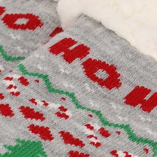 Apollo Dames Home Socks Kerst Huissokken Kerstsokken Grijs