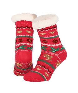 Dames Home Socks Kerst Huissokken Kerstsokken Rood