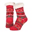 Apollo Dames Home Socks Kerst Huissokken Kerstsokken Rood