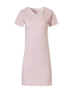 By Louise Ladies Nightshirt Short Sleeve Pink With Dots