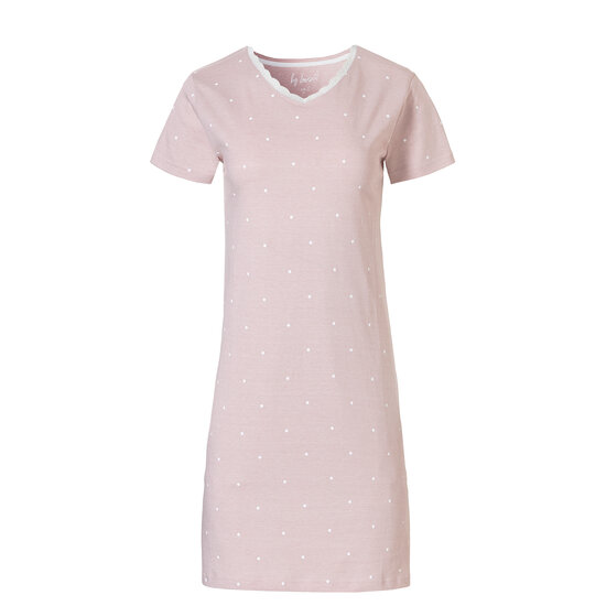 By Louise By Louise Ladies Nightshirt Short Sleeve Pink With Dots