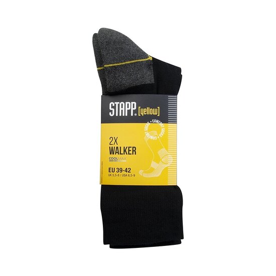 STAPP Stapp Yellow Men's Walker Socks 4425 Black 2-Pair