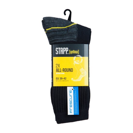 STAPP Stapp Yellow Men's All-Round Socks 4410 Black 2-Pair