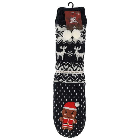 Apollo Apollo Ladies Christmas Socks With Non-Slip Blue