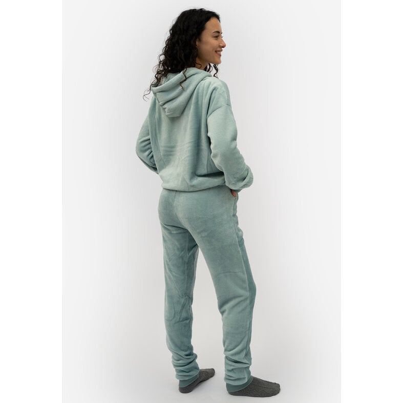 Apollo Apollo Dames Huispak Loungewear Fleece Incl Capuchon Pastel Blauw
