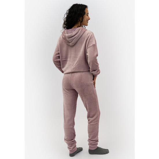 Apollo Apollo Ladies House Suit Loungewear Fleece Incl Hood Pastel Pink