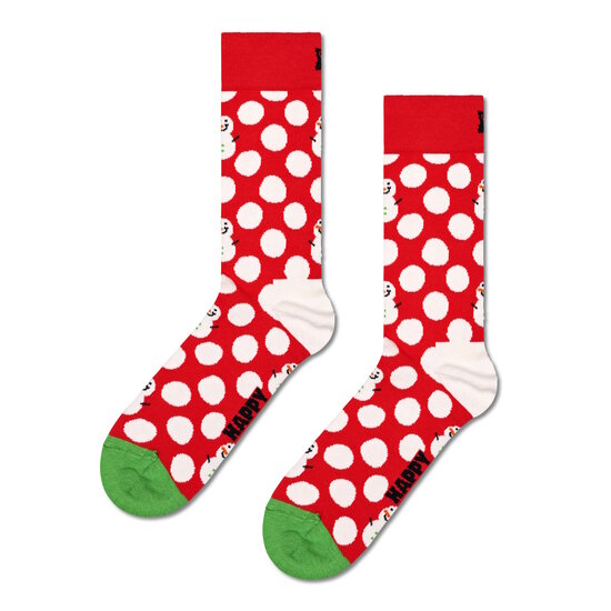 Happy Socks Happy Socks Dames / Heren Sokken Big Dot Snowman Giftbox Kerstsokken 2-Pack