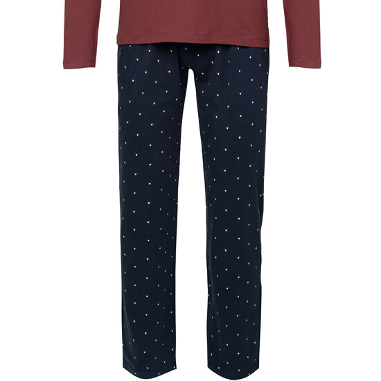 Phil & Co Phil & Co Lange Heren Winter Pyjama Set Katoen Rood