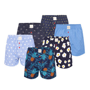 Phil & Co Wide Boxer Shorts Men 6-Pack Multipack with Print