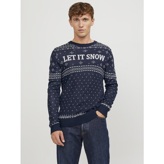 Jack & Jones Jack & Jones Christmas Sweater Men's Knitted JORHOLLY Blue