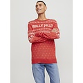 Jack & Jones Jack & Jones Christmas Sweater Men's Knitted JORHOLLY Red