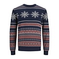 Jack & Jones Jack & Jones Men's Christmas Sweater Knitted JORSNOWBALL Navy Blazer Blue