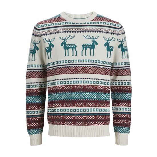 Jack & Jones Jack & Jones Men's Christmas Sweater Knitted JORSNOWBALL Moonbeam Gray