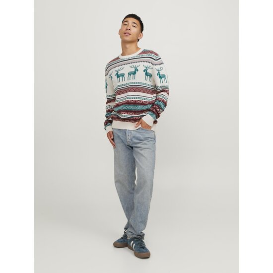 Jack & Jones Jack & Jones Men's Christmas Sweater Knitted JORSNOWBALL Moonbeam Gray