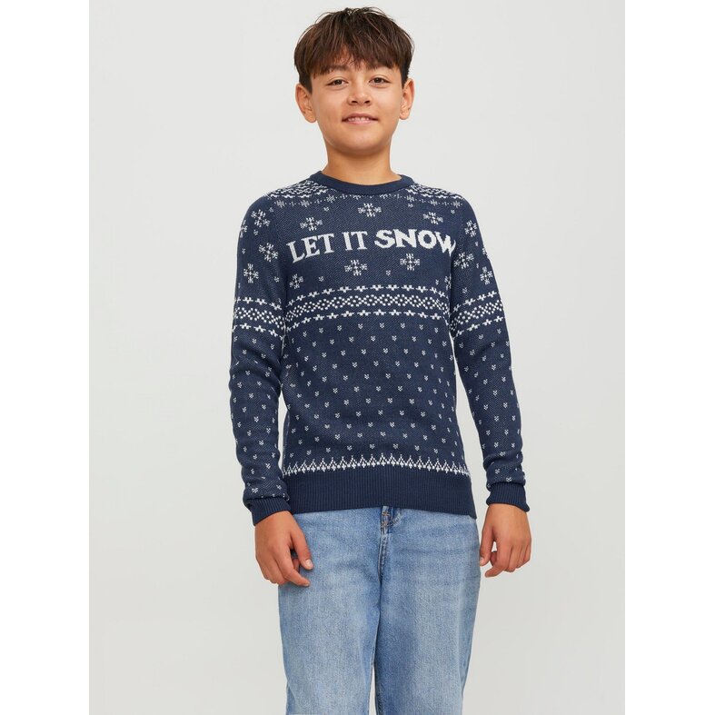 Jack & Jones Junior Jack & Jones Kersttrui Jongens Gebreid JORHOLLY Blauw