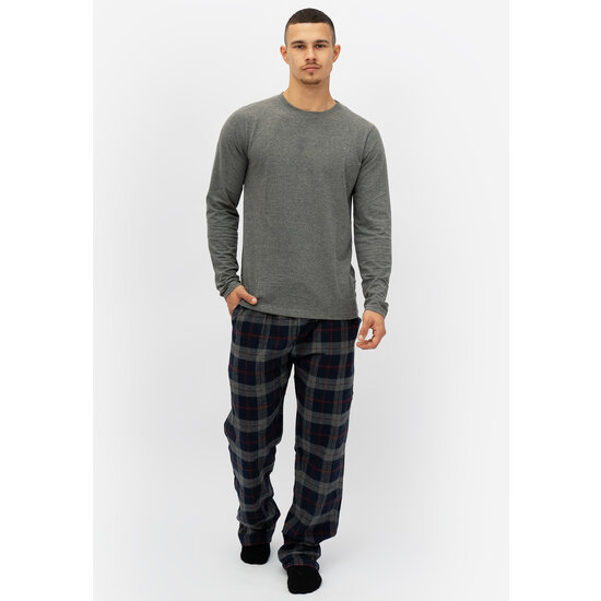 Phil & Co Phil &amp; Co Men's Pyjama Pants Long Checkered Flannel Blue