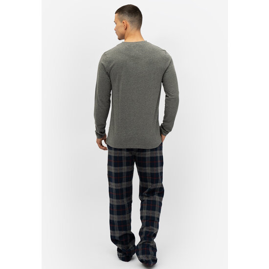 Phil & Co Phil &amp; Co Men's Pyjama Pants Long Checkered Flannel Blue