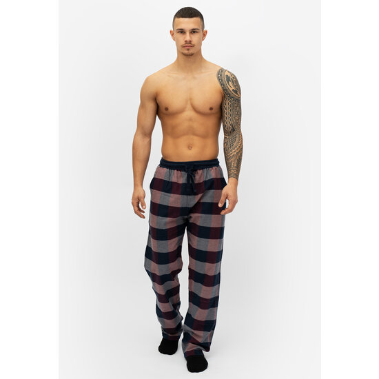 Phil & Co Phil &amp; Co Men's Pyjama Pants Long Checkered Flannel Blue/Red