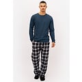 Phil & Co Phil & Co Heren Pyjamabroek Lang Geruit Flanel Grijs