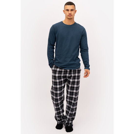 Phil & Co Phil &amp; Co Men's Pyjama Pants Long Checkered Flannel Gray