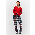 By Louise By Louise Ladies Pyjama Pants Checkered Flannel Red/Blue