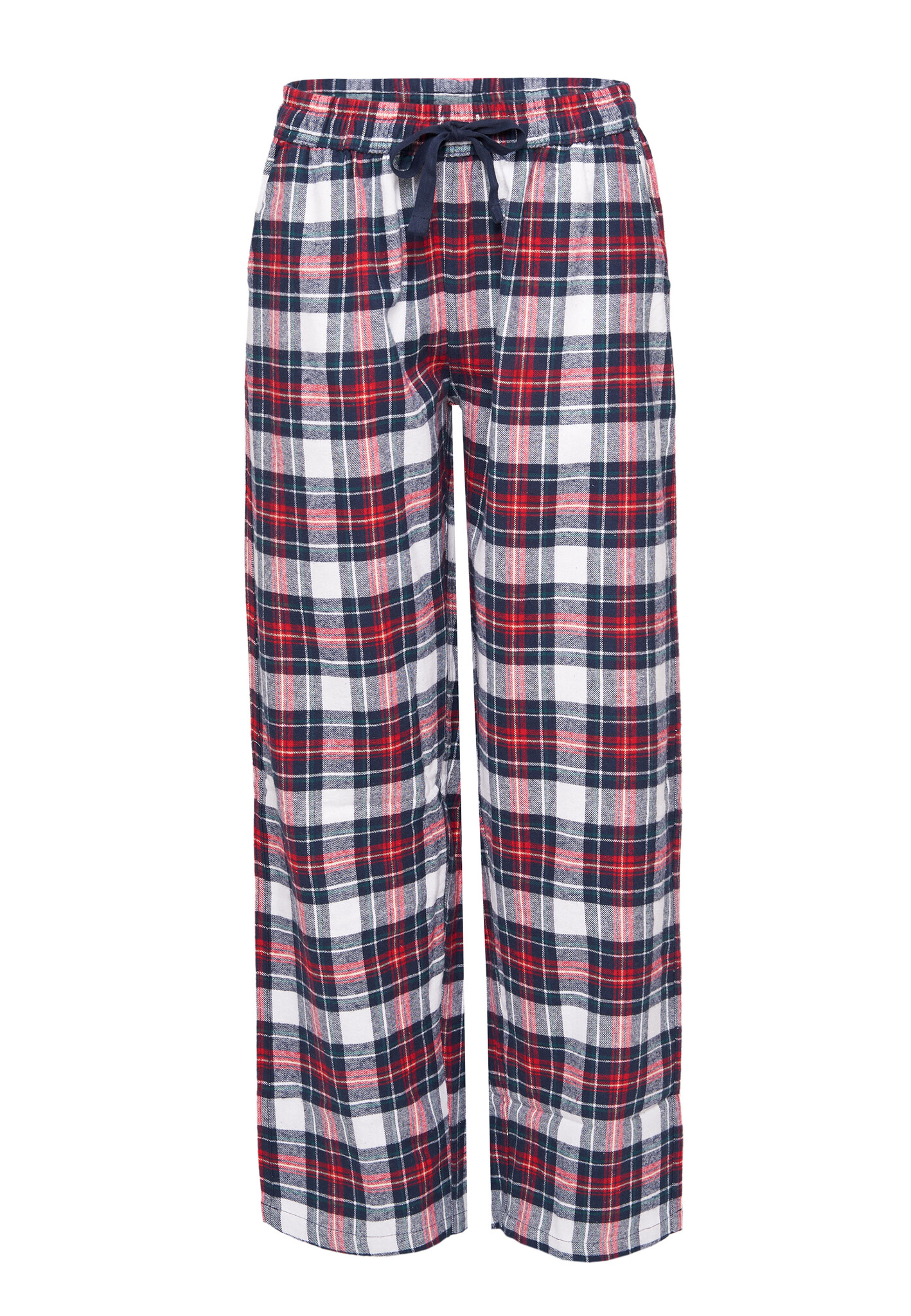 By Louise By Louise Dames Pyjamabroek Geruit Flanel Rood Blauw