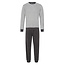 Phil & Co Phil & Co Long Men's Winter Pajama Set Terry Striped Gray/Black