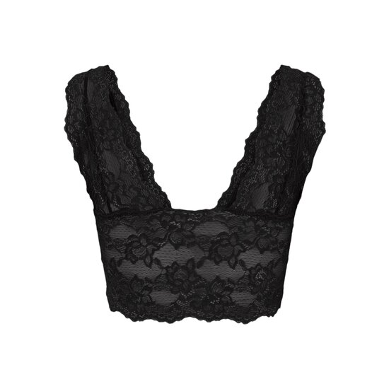 PIECES Pieces Ladies Bralette Bra Top Lace Microfiber Black