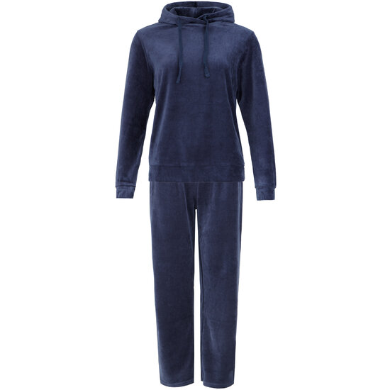 By Louise By Louise Ladies Lounge House Suit Velvet Dark Blue