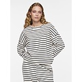 PIECES Pieces Women's House Suit Loungewear Striped White/Black