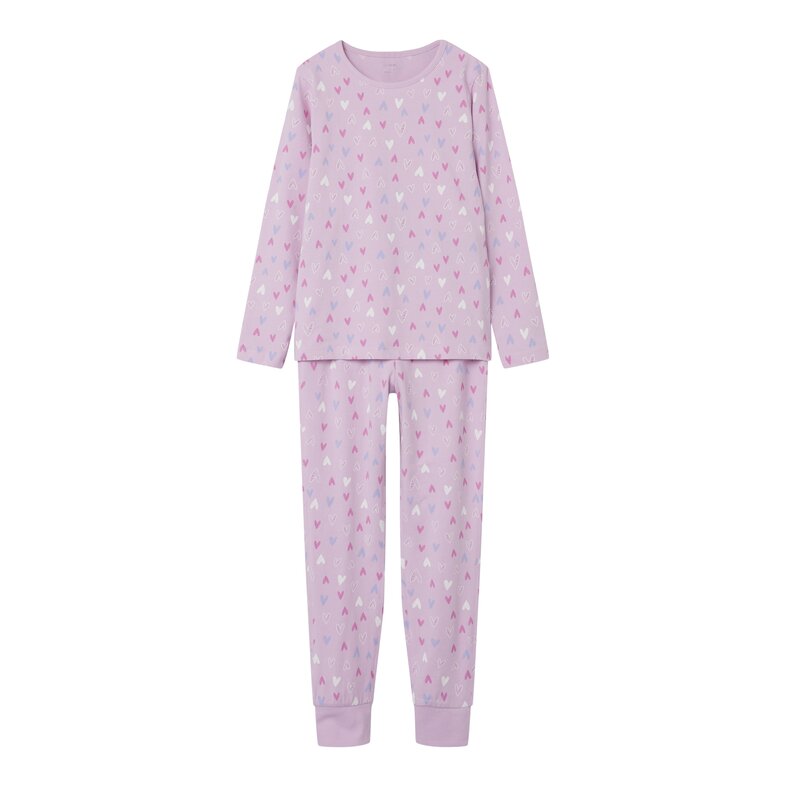 Name It Name It Meisjes Pyjama Lang Roze Pink Hearts