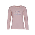 By Louise By Louise Dames Pyjama Set Lang Katoen Roze / Grijs Gestreept