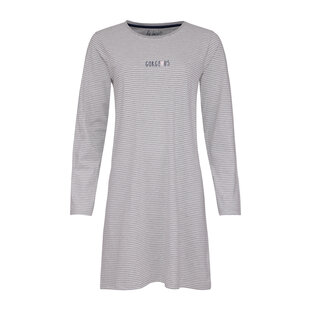 By Louise Ladies Nightshirt Long Sleeve Cotton Gray Striped