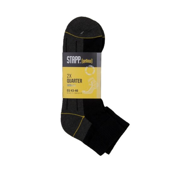 STAPP Stapp Yellow Men's Quarter Work Socks 4435 Black 2-Pair