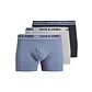 Jack & Jones Jack & Jones Heren Boxershorts Trunks JACPETER Blauw/Grijs/Donkerblauw 3-Pack