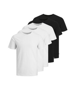 Jack & Jones Basic Men's T-shirt JJEORGANIC White/Black 5-Pack