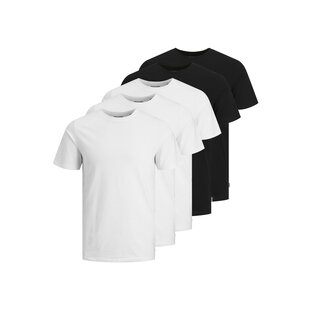Jack & Jones Basic Men's T-shirt JJEORGANIC White/Black 5-Pack
