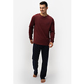 Phil & Co Phil & Co Lange Heren Winter Pyjama Set Katoen Rood