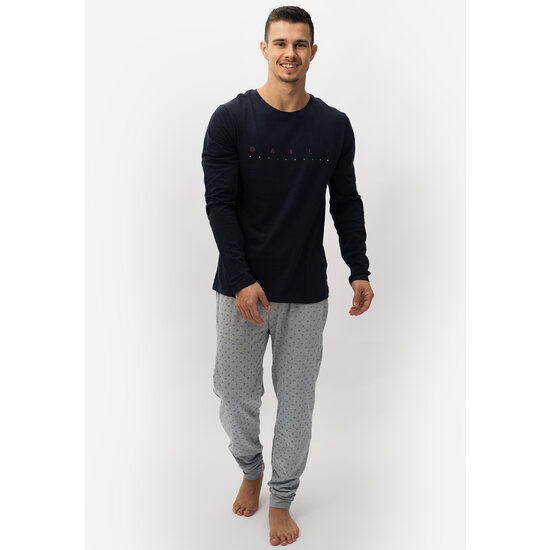 Phil & Co Phil & Co Long Men's Winter Pajama Set Cotton Blue