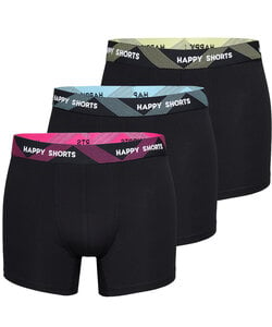 Happy Shorts 3-Pack Boxer Shorts Men Black