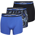 Happy Shorts Happy Shorts 3-Pack Boxershorts Heren Hawaii Zwart/Blauw