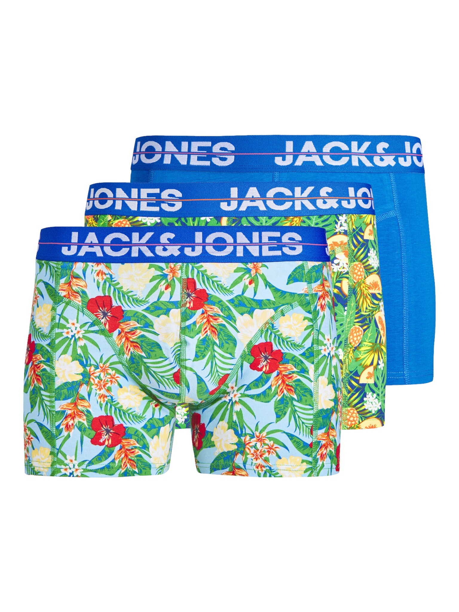 Jack Jones Jack Jones Plus Size Boxershorts Heren Trunks JACPINEAPPLE Gebloemd 3 Pack