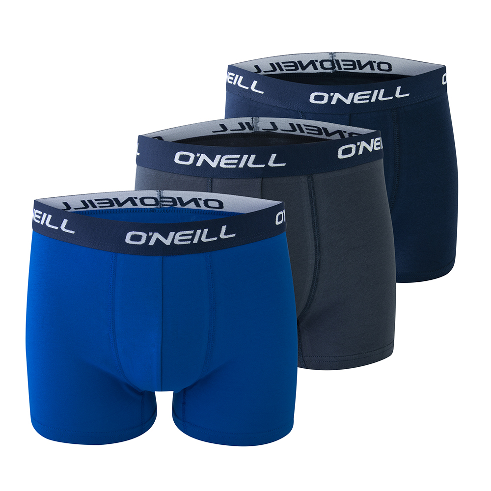 O'Neill O'Neill Heren Boxershorts Trunks 900003 Effen Blauw 3 Pack