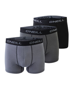O'Neill Heren Boxershorts Trunks 900003 Effen Grijs/Zwart 3-Pack